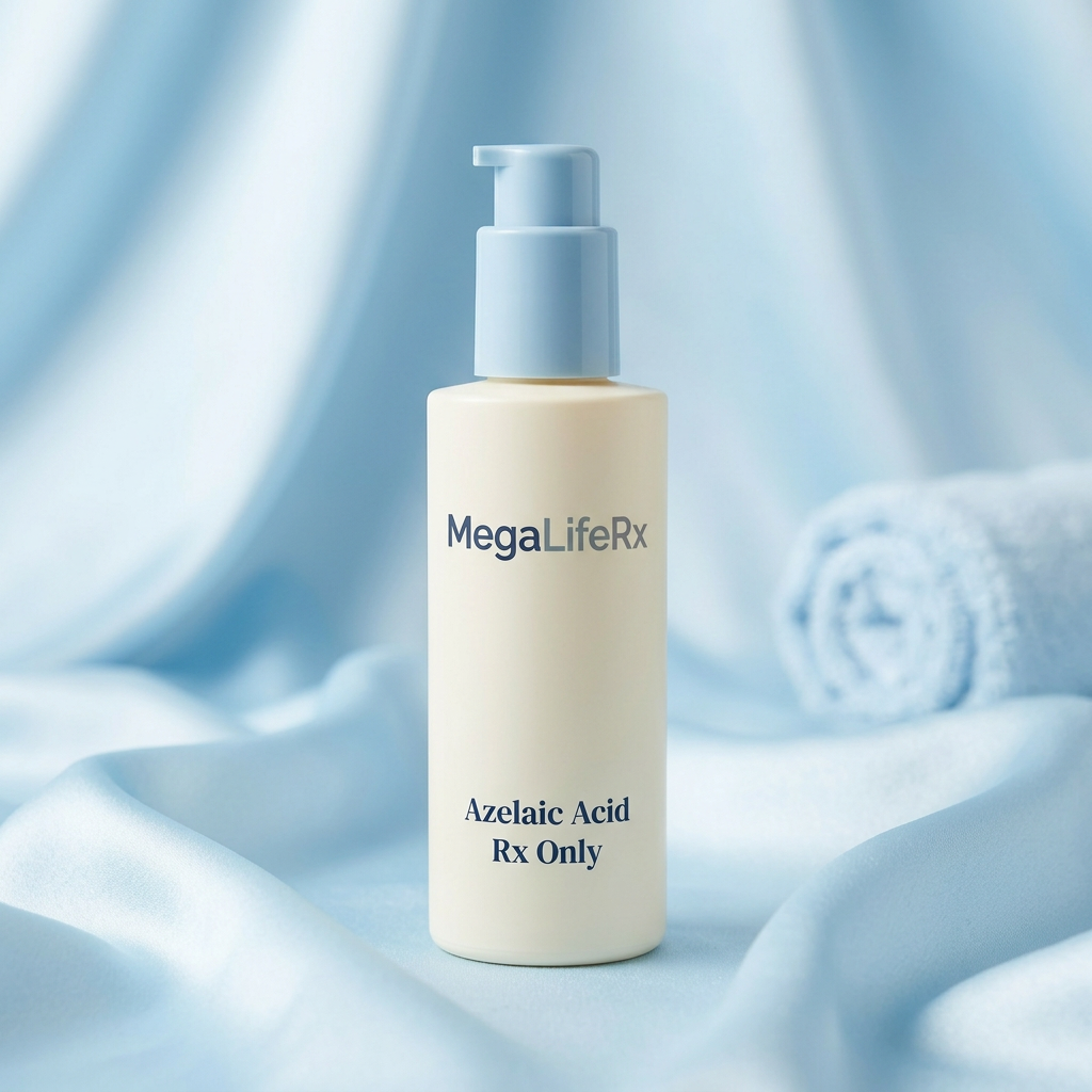 MegaLifeRx Azelaic Acid illustrative packaging, Rx Only