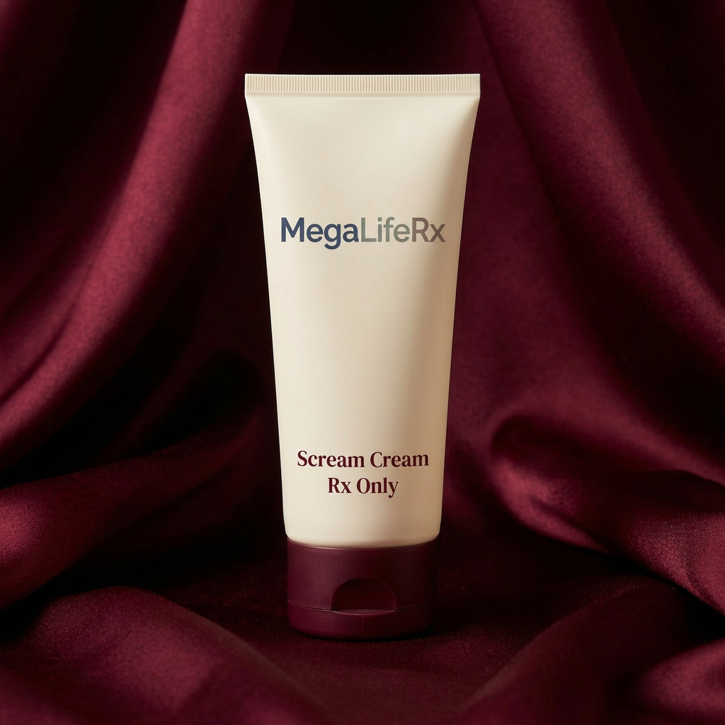 MegaLifeRx Scream Cream illustrative packaging, Rx Only