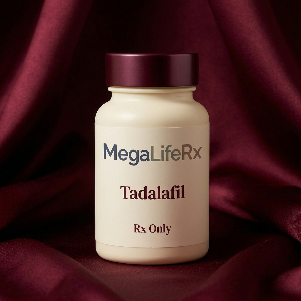 MegaLifeRx Tadalafil illustrative packaging, Rx Only
